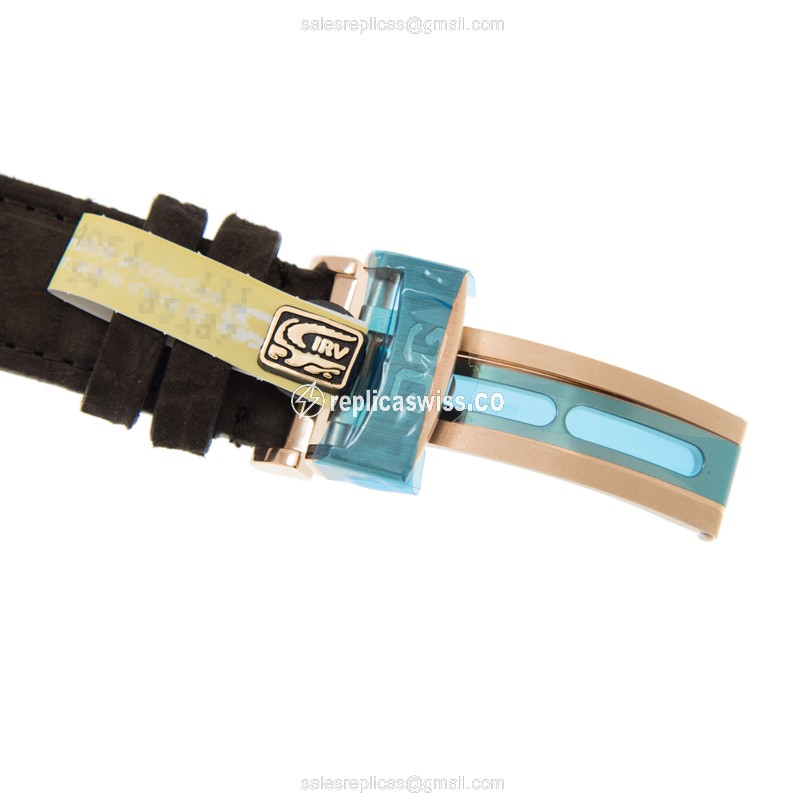 Glashutte 1-90-02-45-35-04 PANO Replica - Automatic 18kt Rose Gold Case - Silver Dial - Brown Alligator Strap - View 4