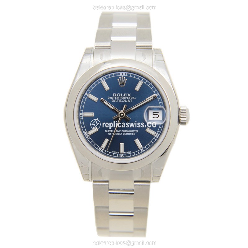 Rolex Datejust Replica - Automatic - Stainless Steel - Blue Dial, Silver Clasp - View 2