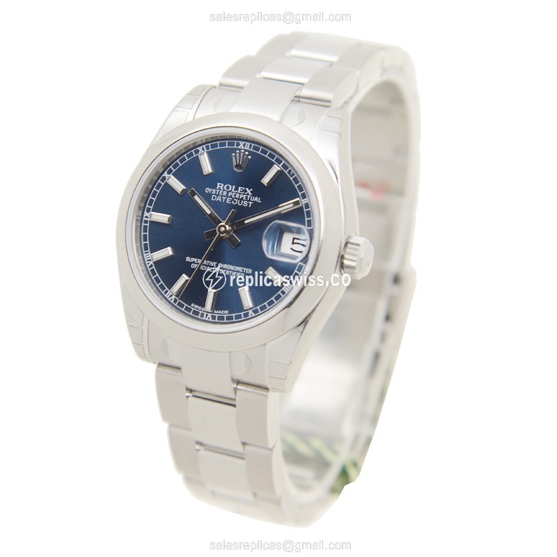 Rolex Datejust Replica - Automatic - Stainless Steel - Blue Dial, Silver Clasp - View 3