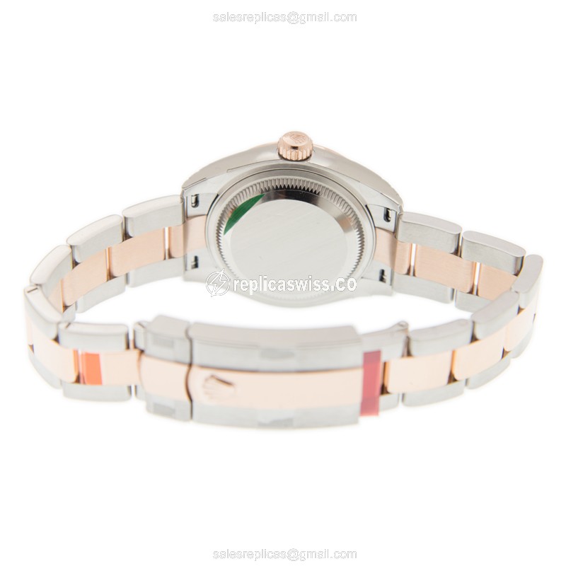 Rolex Lady Datejust Replica | Automatic | 18kt Rose Gold & Steel Case | Brown Dial - View 4