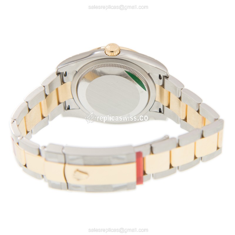 Rolex Datejust Replica - Automatic - 18kt Gold Case - Black Dial, Gold Strap - View 4