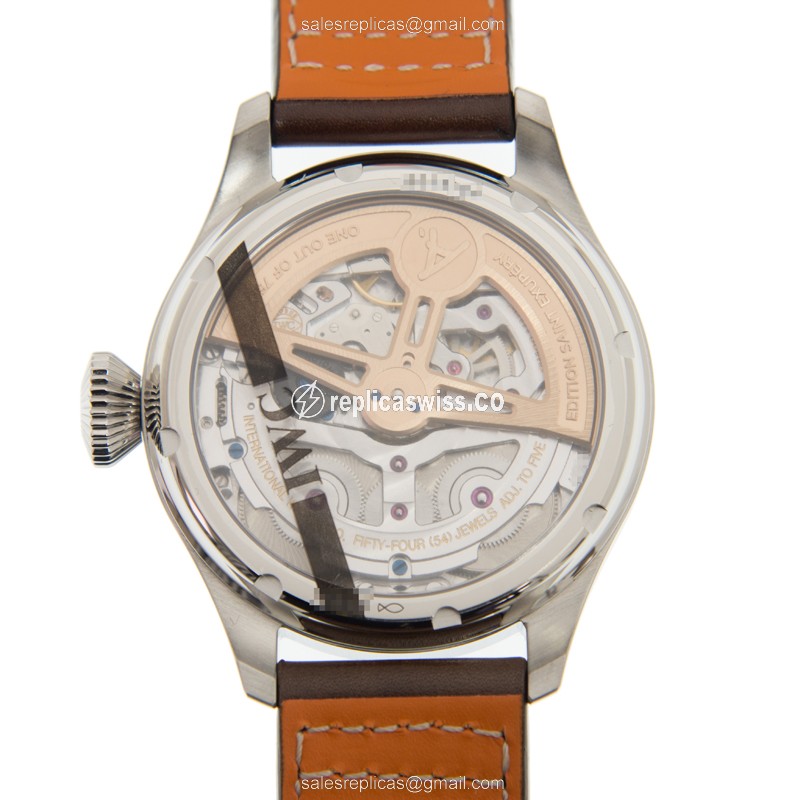 IWC IW503801 PILOTS Replica - Automatic - Brown Dial - Steel Case - Brown Cowhide Strap - View 3