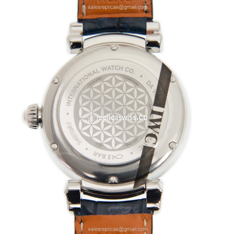 IWC DA VINCI Replica - Automatic - Blue Dial - Steel Case - Blue Alligator Strap - View 3