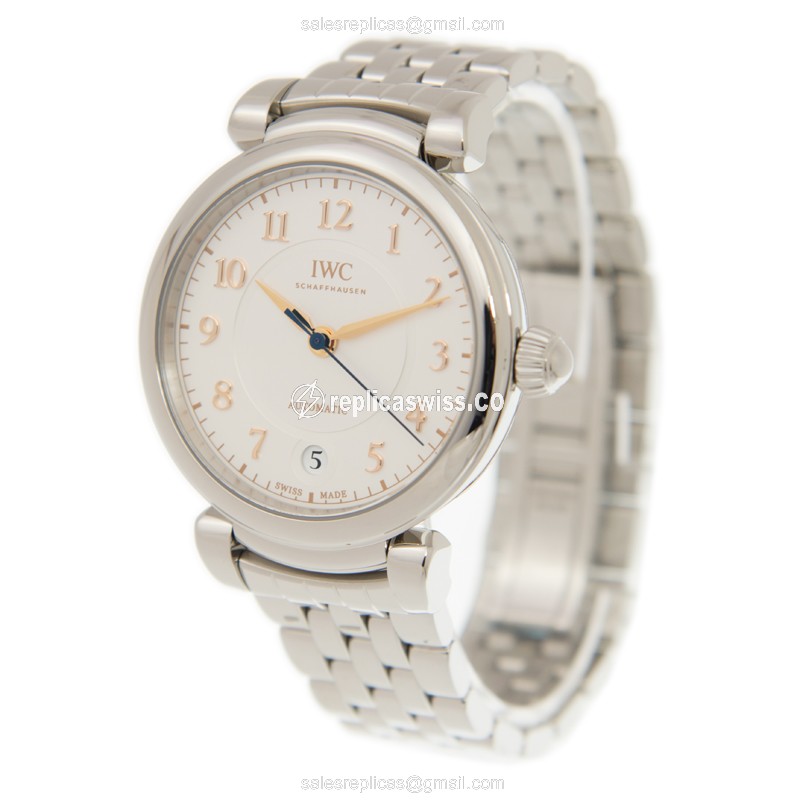 IWC Replica DA VINCI - Automatic - Steel Case - White Dial - Silver Steel Strap - View 3
