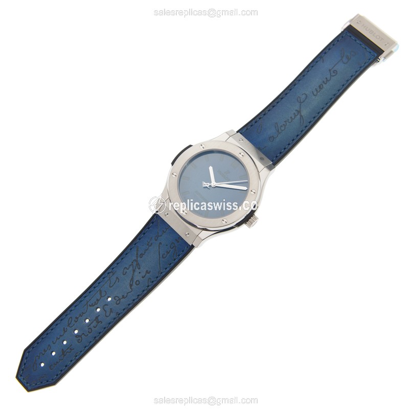 Hublot Classic Fusion Replica - Automatic - Blue Steel Case - Blue Dial - Blue Strap - View 2