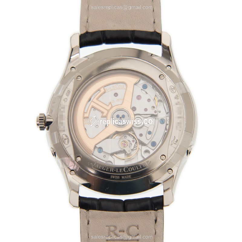 Jaeger-Lecoultre Q1363540 Replica - Ultra Thin - Automatic - 18kt Gold - Gray Dial - Black Alligator Strap - View 3
