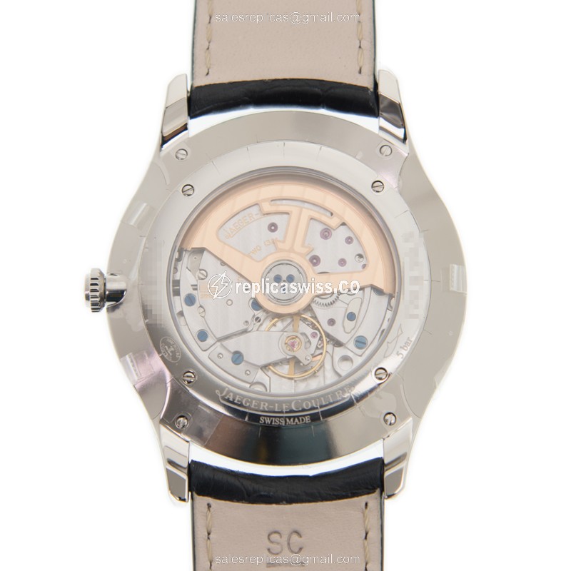Jaeger-Lecoultre Q1358480 Replica - Ultra Thin - Automatic - Blue Steel - Blue Leather Strap - View 2