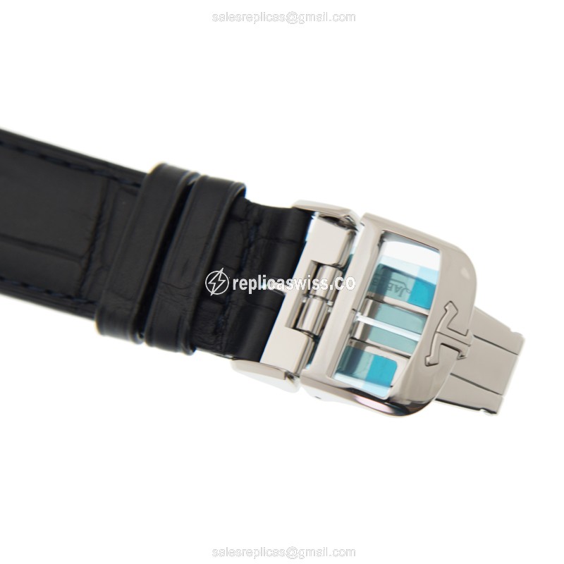 Jaeger-Lecoultre Q1358480 Replica - Ultra Thin - Automatic - Blue Steel - Blue Leather Strap - View 3