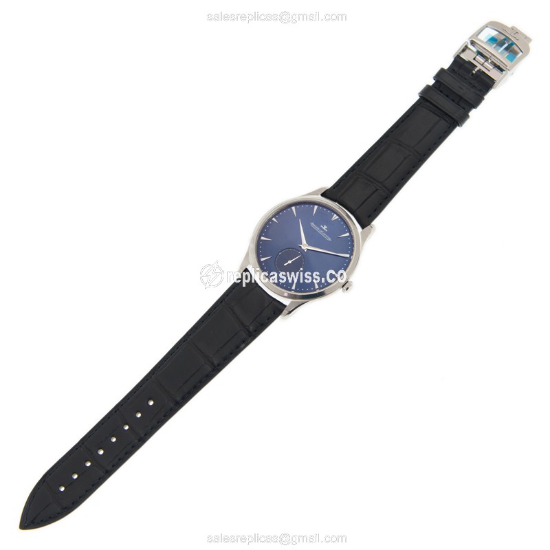 Jaeger-Lecoultre Q1358480 Replica - Ultra Thin - Automatic - Blue Steel - Blue Leather Strap - View 4