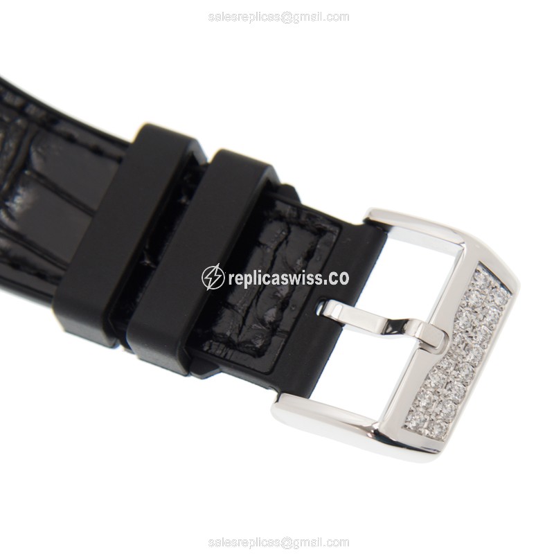 Franck Muller V45T Gravity CS D CD Vanguard Manual Wind 18kt White Gold Diamond Clasp Black Alligator Strap Silver Dial - View 4