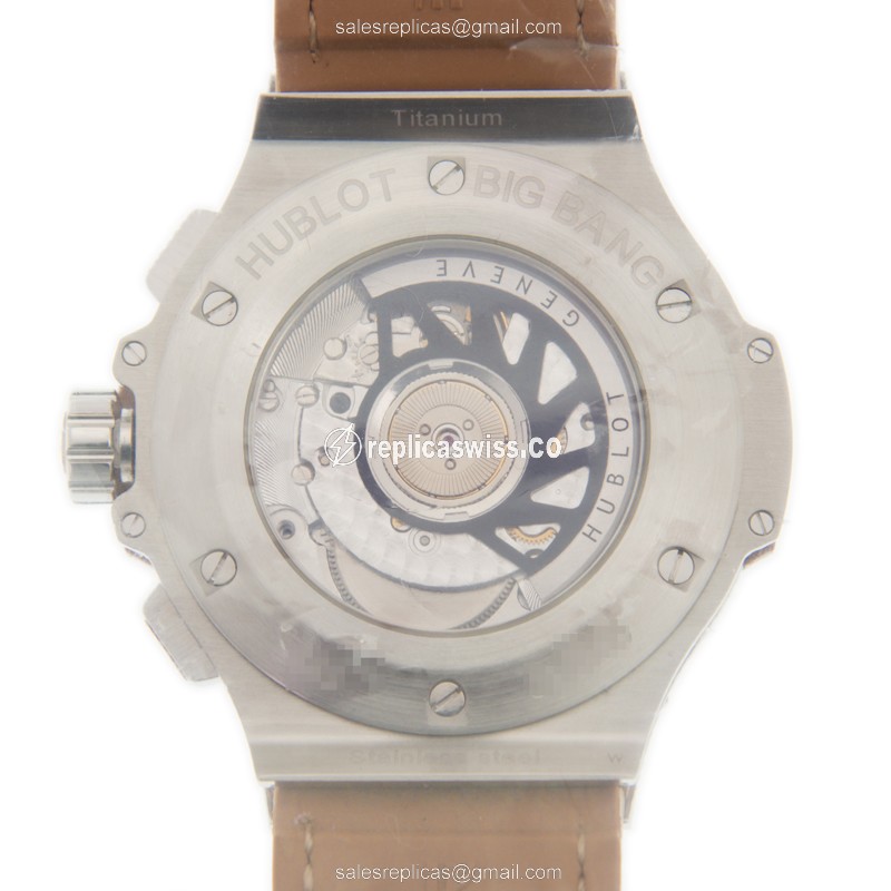 Hublot BIG BANG Rep - Auto - Brown Dial - Steel - Alligator Brown - View 3