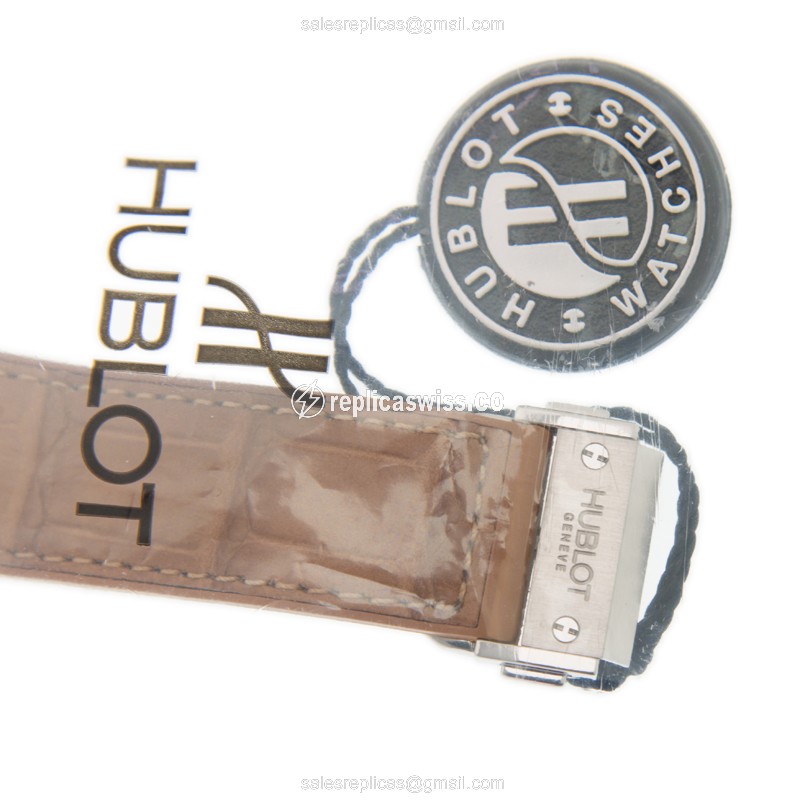 Hublot BIG BANG Rep - Auto - Brown Dial - Steel - Alligator Brown - View 4