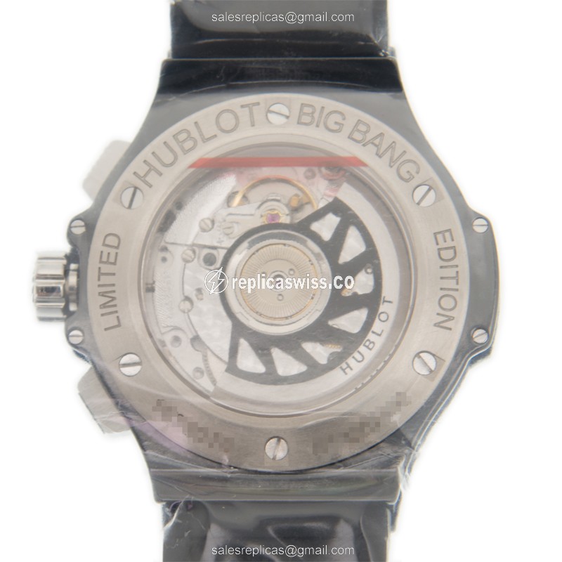 Hublot Big Bang Replica - Automatic - Steel Case - White Dial - White Cowhide Strap - View 3