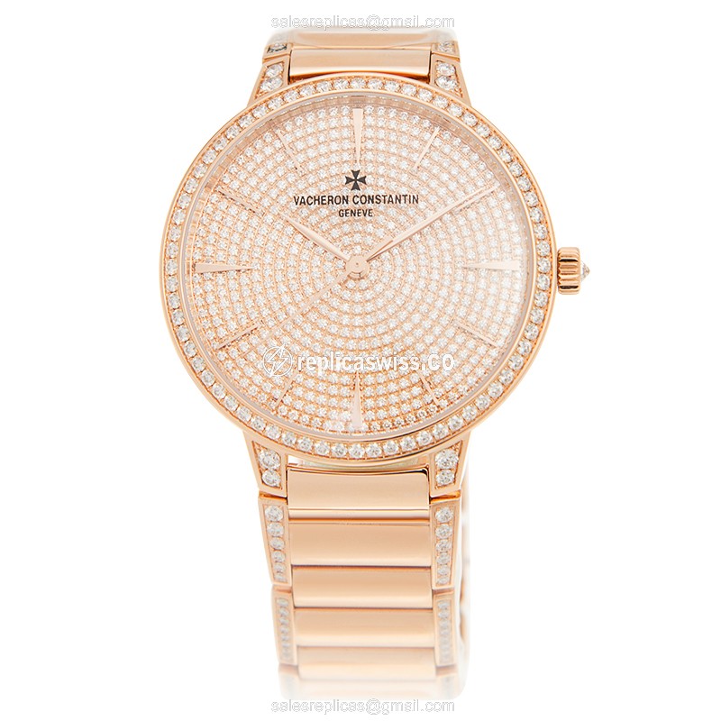 Vacheron Constantin 86615/CA2R-9839 PATRIMONY TRADITIONELLE Automatic 18kt Rose Gold & Diamonds - View 2