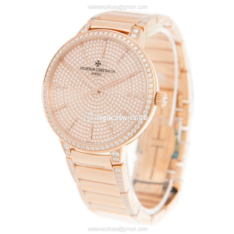 Vacheron Constantin 86615/CA2R-9839 PATRIMONY TRADITIONELLE Automatic 18kt Rose Gold & Diamonds - View 3
