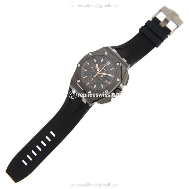 Audemars Piguet Royal Oak Offshore Replica - Automatic Ceramic Case - Black Dial - Rubber Strap - Black Buckle - View 2