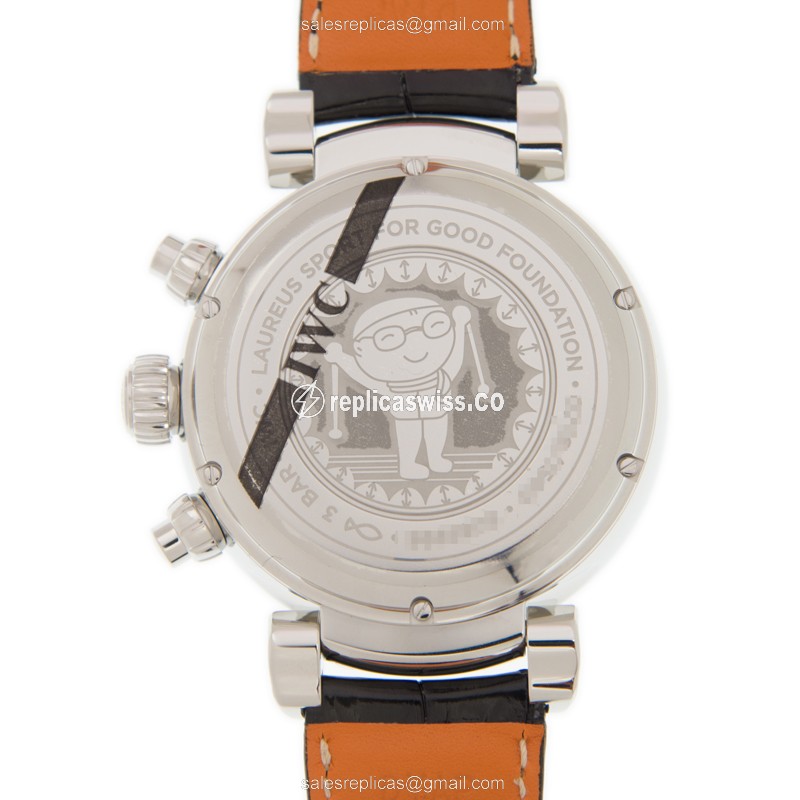 IWC DA VINCI Automatic - Blue Dial - Stainless Steel Case - Black Alligator Strap - Clasp - View 3