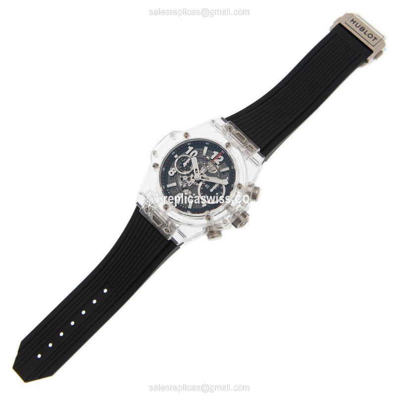 Hublot BIG BANG Replica - Automatic - Sapphire Crystal - Black Dial - Rubber Strap - View 2