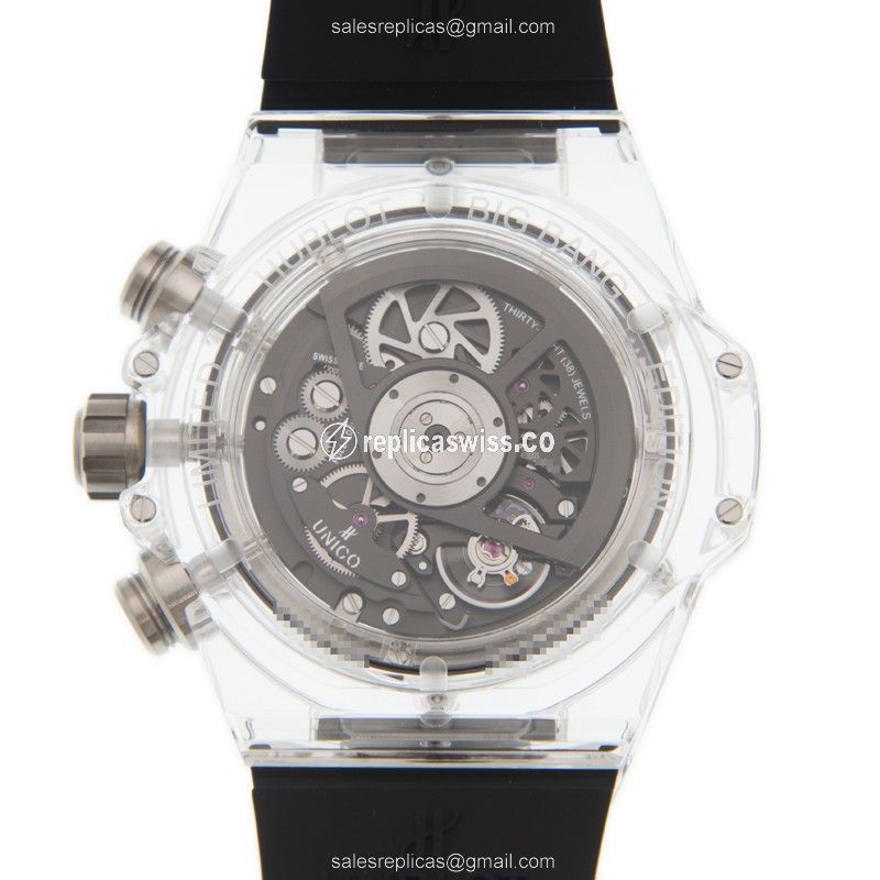 Hublot BIG BANG Replica - Automatic - Sapphire Crystal - Black Dial - Rubber Strap - View 3