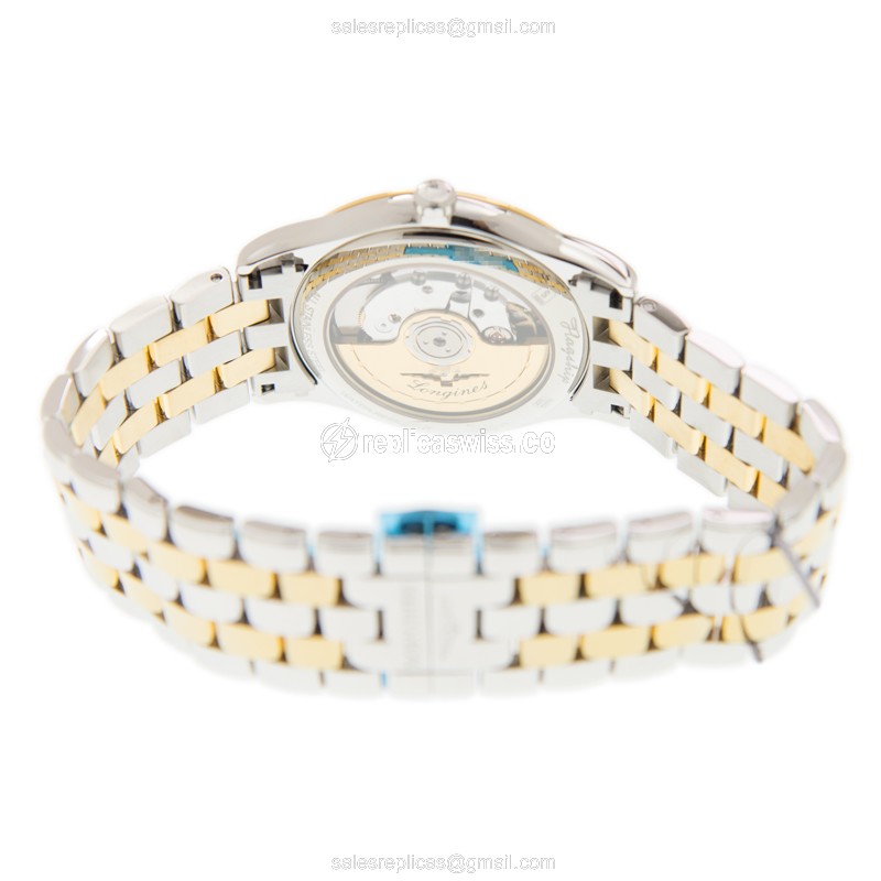 Longines Flagship L4.874.3.21.7 - Automatic - Stainless Steel - White Dial - Gold Clasp - View 4