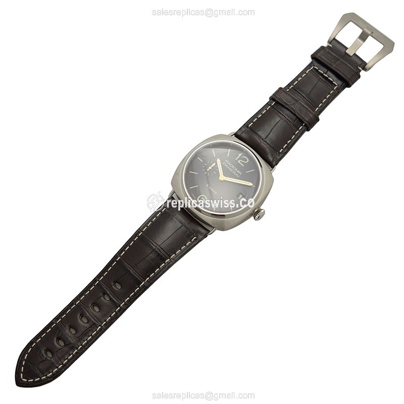 Panerai PAM00346 RADIOMIR - Manual Wind - Titanium Case - Brown Dial - Alligator Brown Strap - View 2