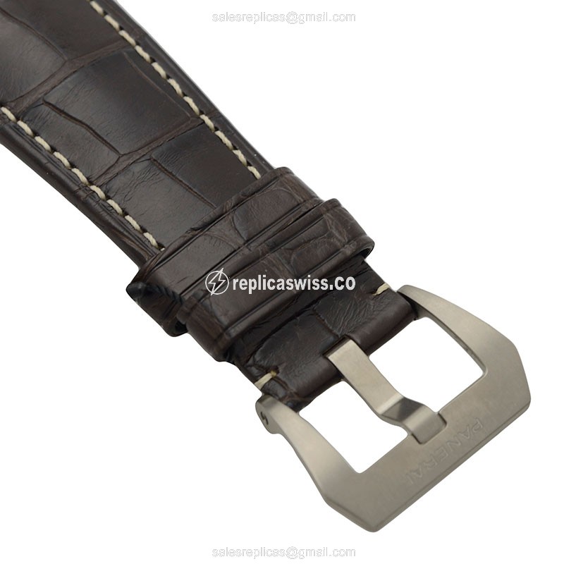 Panerai PAM00346 RADIOMIR - Manual Wind - Titanium Case - Brown Dial - Alligator Brown Strap - View 4
