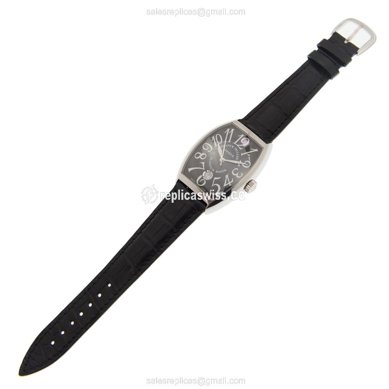 Franck Muller 7851 SC DT Replica - Automatic - Black Dial - Alligator Black Strap - View 2