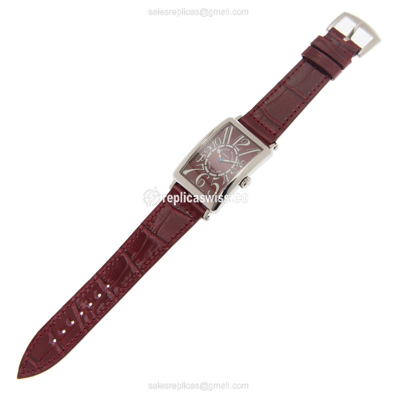 Franck Muller 952 QZ Replica - Quartz | Stainless Steel | Red Dial | Red Alligator Strap - View 2