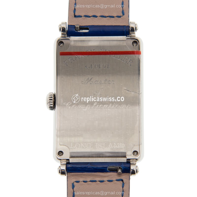 Franck Muller 952 QZ Replica - Blue Dial - Stainless Steel Case - Alligator Blue Strap - Buckle Clasp - View 3