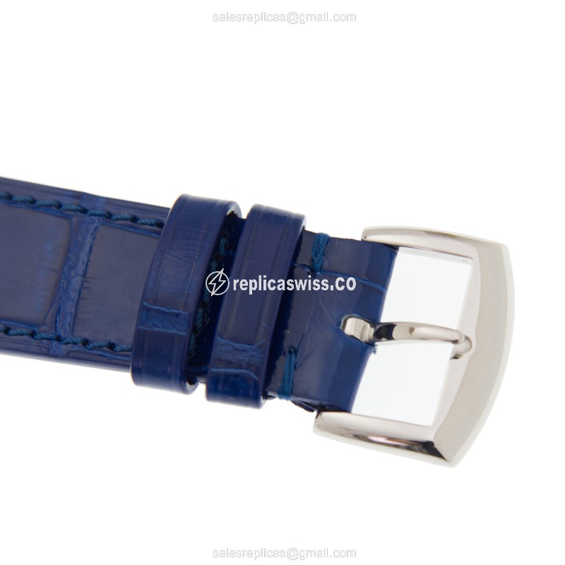Franck Muller 952 QZ Replica - Blue Dial - Stainless Steel Case - Alligator Blue Strap - Buckle Clasp - View 4