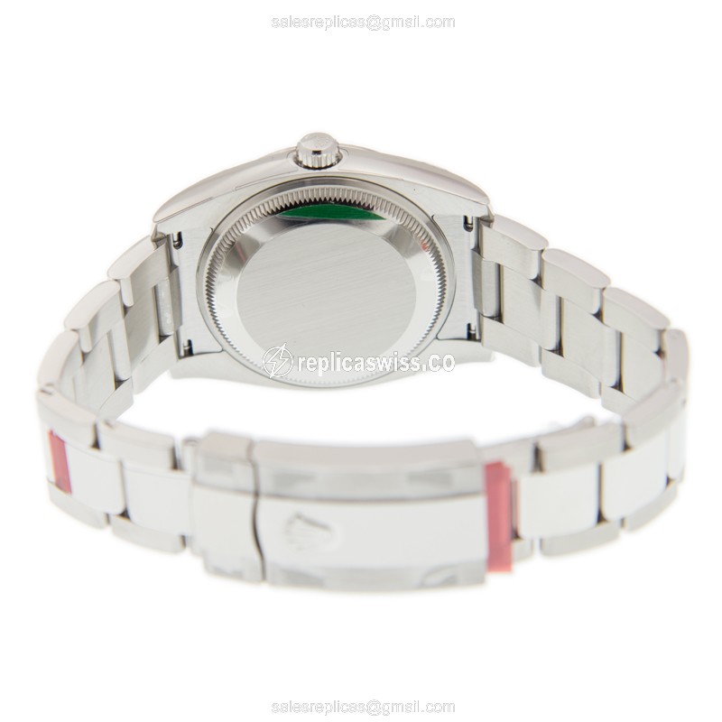 Rolex Datejust Replica | Automatic | 18kt White Gold | Black Dial | Silver Clasp & Steel Strap - View 4