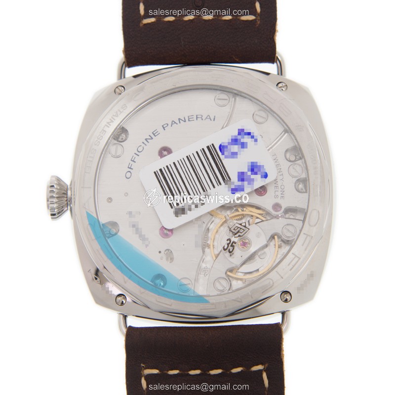 Panerai PAM00685 RADIOMIR Manual - Steel Case - Black Dial - Brown Leather Strap - Buckle Clasp - View 3