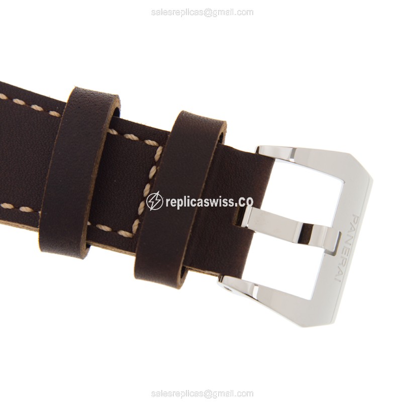 Panerai PAM00685 RADIOMIR Manual - Steel Case - Black Dial - Brown Leather Strap - Buckle Clasp - View 4