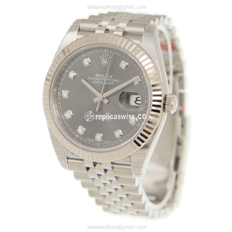 Rolex DATEJUST Replica - Automatic - Stainless Steel - Gray Dial - Silver Clasp - View 2