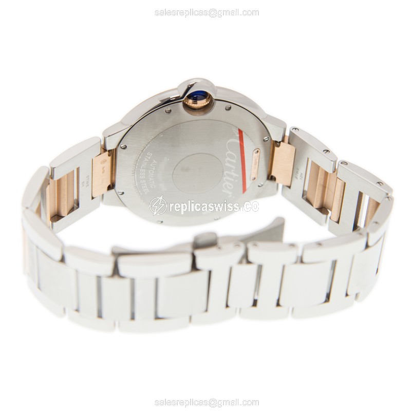 Cartier Ballon Bleu Replica - Automatic - 18kt Rose Gold & Steel - White Dial - View 4