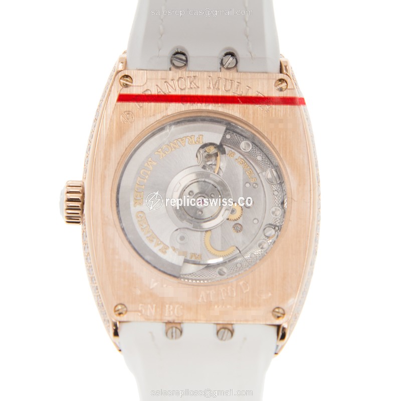 Franck Muller V29 SC AT FO D Vanguard - Auto - White Dial - Alligator White Buckle - View 3