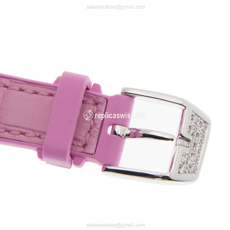 Franck Muller V29 SC AT FO D CDAC.RS Vanguard Auto Stainless & Diamond - Pink Alligator Buckle - View 4