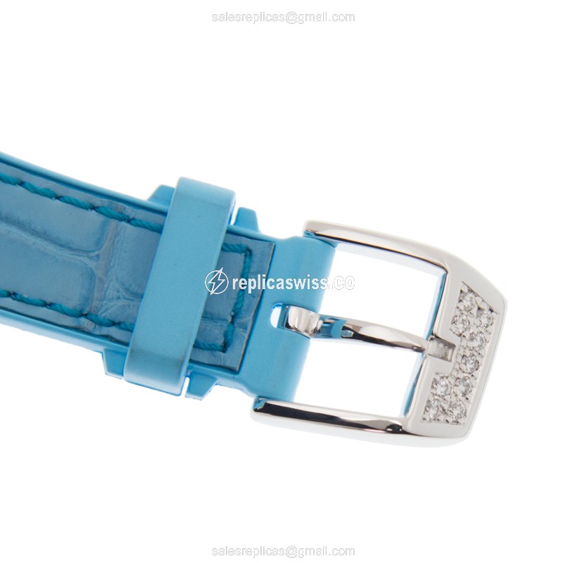 Franck Muller V 29 SC AT FO D AC.BL Vanguard Replica - Automatic - White Dial on Blue Alligator Strap - View 4