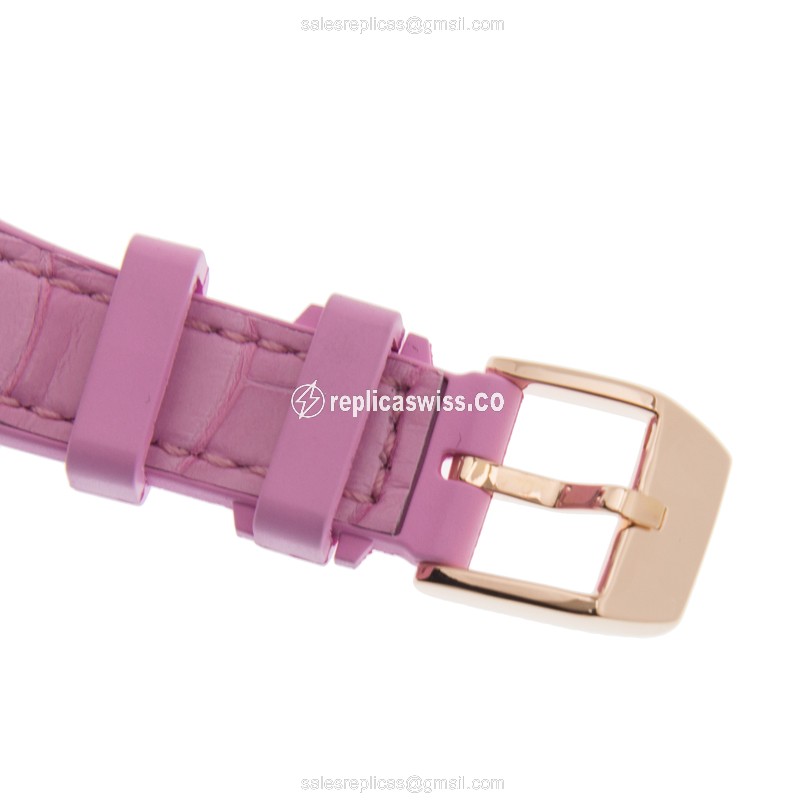 Franck Muller V29SCATFO 18kt Rose Gold Replica | Automatic - White Dial on Pink Alligator Strap - View 4