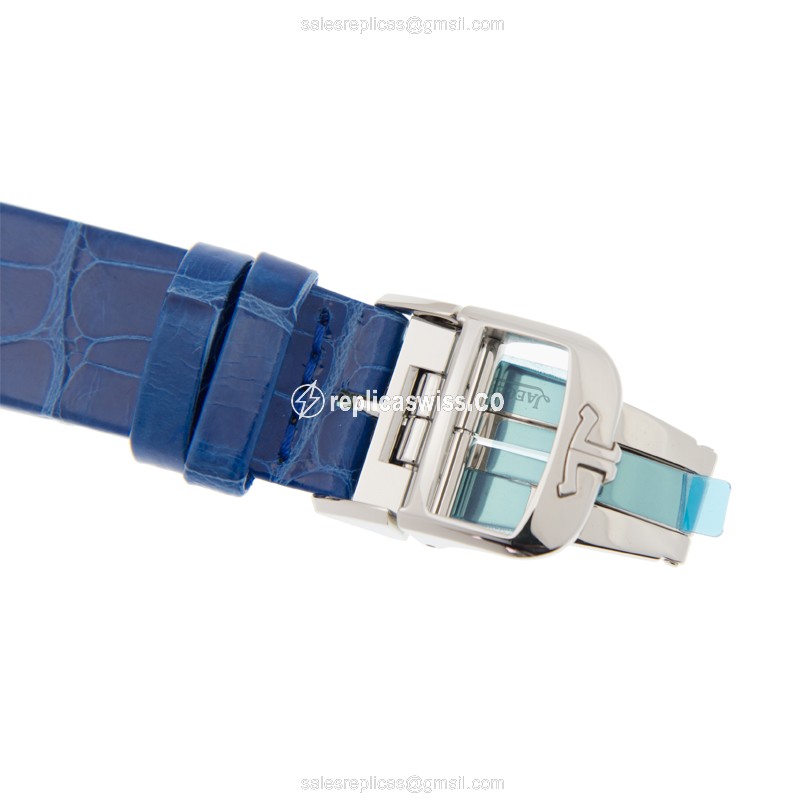 Jaeger-Lecoultre Q1258420 Master Ultra Thin Replica - Automatic - Steel Case - Silver Dial - Blue Leather Strap - View 3
