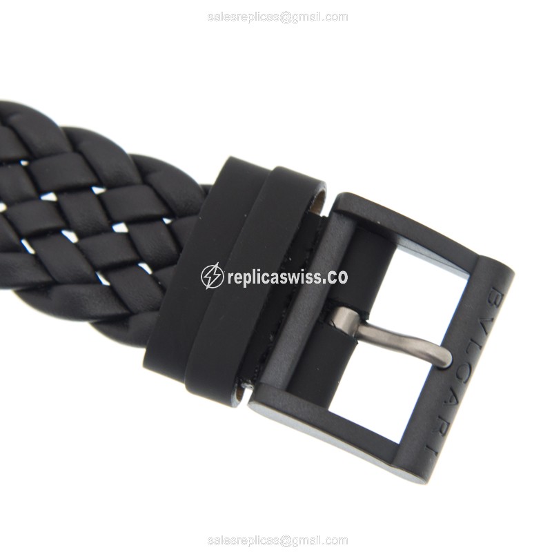 Bulgari 102632 BBP40BCGLD/N Carbon Fiber Automatic - Black Dial - Leather Strap - Buckle Clasp - View 4
