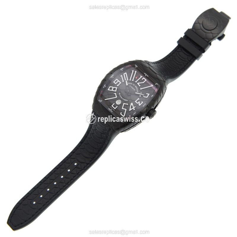 Franck Muller V 45 SC DT BLACK COBRA Replica - Automatic - Titanium Case, Black Alligator Strap - View 2