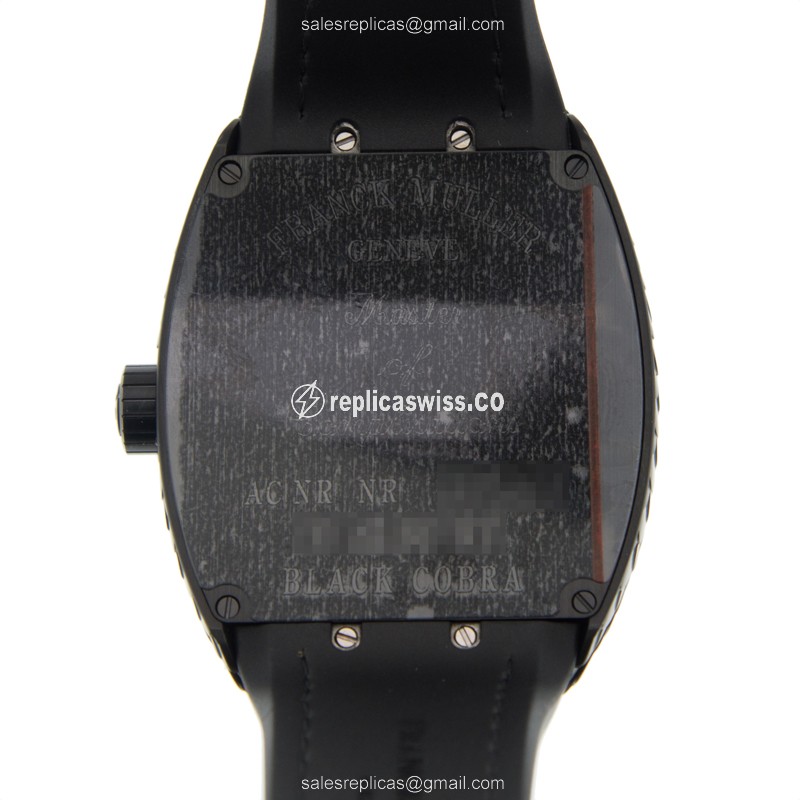 Franck Muller V 45 SC DT BLACK COBRA Replica - Automatic - Titanium Case, Black Alligator Strap - View 3