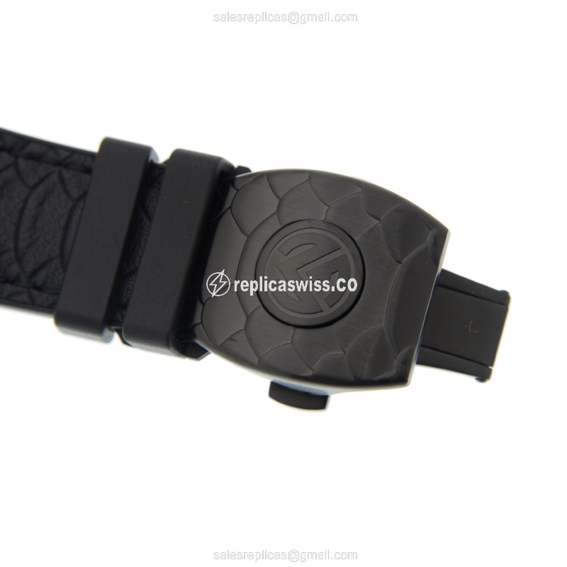Franck Muller V 45 SC DT BLACK COBRA Replica - Automatic - Titanium Case, Black Alligator Strap - View 4