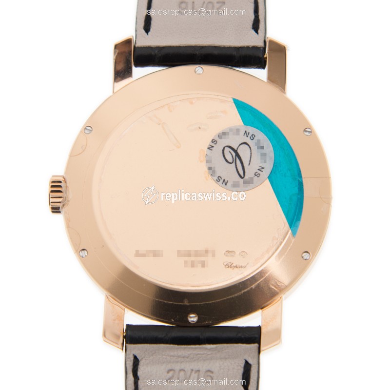 Chopard CLASSIQUE 171278-5004 - Auto 18kt Rose Gold - Diamond Dial - White - Alligator Black Buckle - View 3