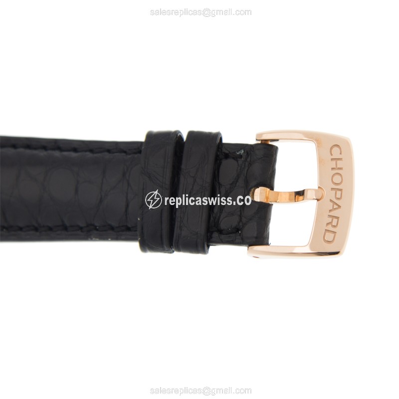 Chopard CLASSIQUE 171278-5004 - Auto 18kt Rose Gold - Diamond Dial - White - Alligator Black Buckle - View 4