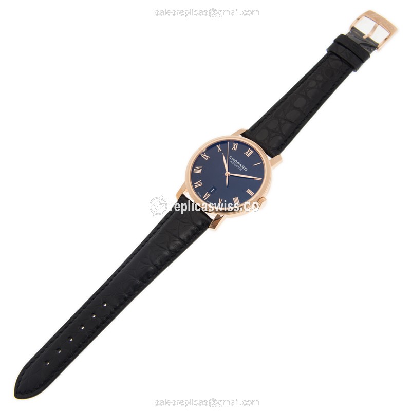 Chopard Classic 161278-5006 - Auto 18kt Rose Gold - Black Dial - Alligator Black Buckle - View 2