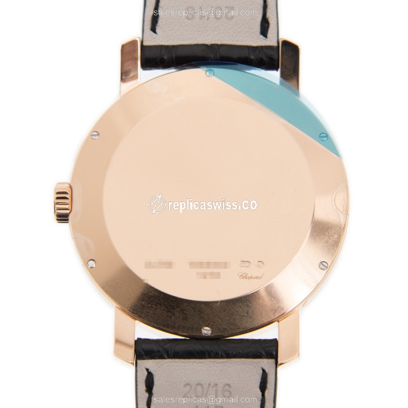 Chopard Classic 161278-5006 - Auto 18kt Rose Gold - Black Dial - Alligator Black Buckle - View 3