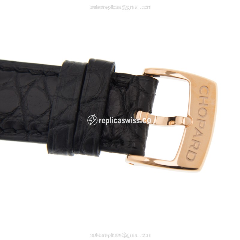 Chopard Classic 161278-5006 - Auto 18kt Rose Gold - Black Dial - Alligator Black Buckle - View 4