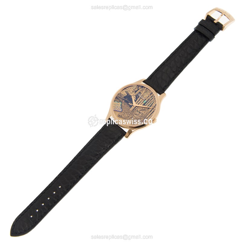 Chopard L.U.C 161902-5048 - Automatic 18kt Rose Gold - Gold Dial - Buckle Clasp - Black Alligator Strap - View 2
